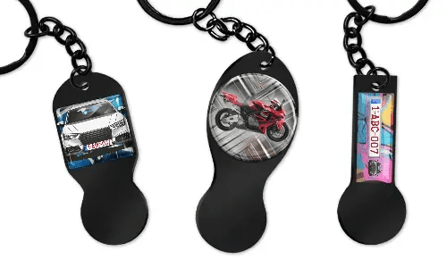 Personalizovaný klíčenka s žetonem do vozíku