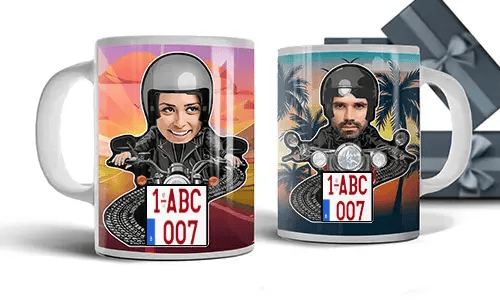Tazza personalizzata con motociclista