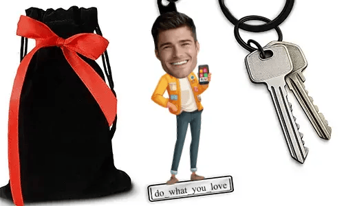Personalized Supermarket Salesperson Keychain With Name And Profession Design