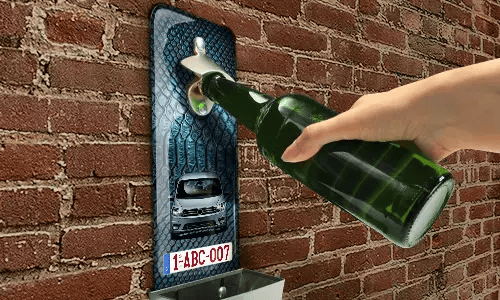 Wall Bottle Opener With Cap Catcher