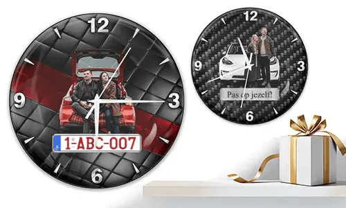 Wanduhr Coolline mit Auto/Foto für Paare