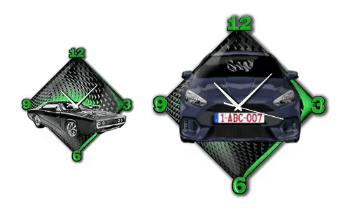 Modern wall clock with car image