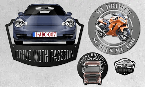 Wall decoration with your car, motorcycle or truck