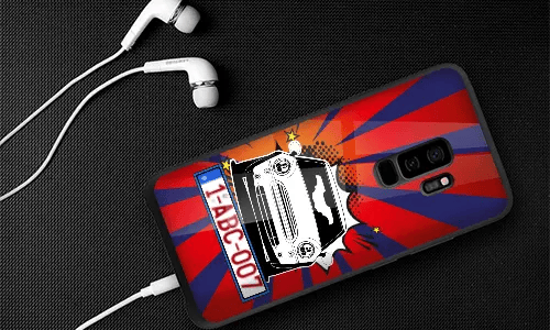 personalisierte handyhülle mit dem Handy und Kopfhöhrer handyhülle motorrad