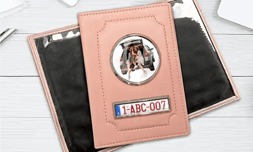 Car documents holder in hand