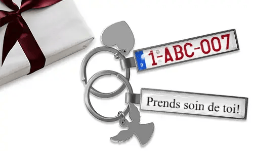 Gepersonaliseerde liefdescadeau-avaimenperen met metalen labels