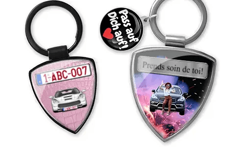 Shield keychain with daughter photo