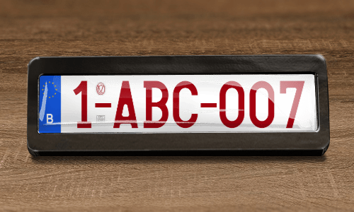 license plate magnet on the table