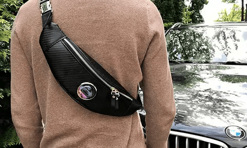 bauchtasche Carbon auf dem Schulter gürteltasche