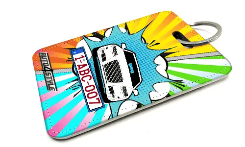 Innenspiegel anhänger mit Autosilhoette und einem Kennzeichen anhänger für innenspiegel