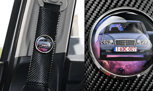 autogurtpolster auf dem Gurt im Wagen gurtschoner auto