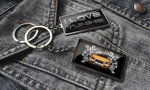 auto schlüssel anhänger in zwei Varianten bedruckte schlüsselanhänger