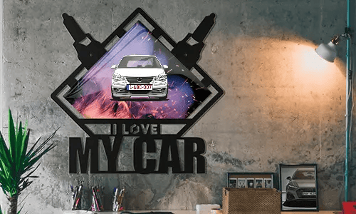 metallschild selbst gestalten Schwarzlackiert auf dem Wand wanddeko schild