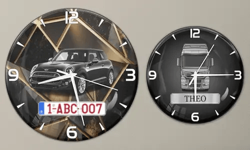 gallery-wall-clock-car-truck-motorcycle-license-plate-2