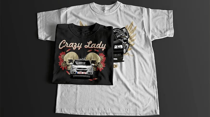 CONCEPTION DE T-SHIRT POUR VOITURE