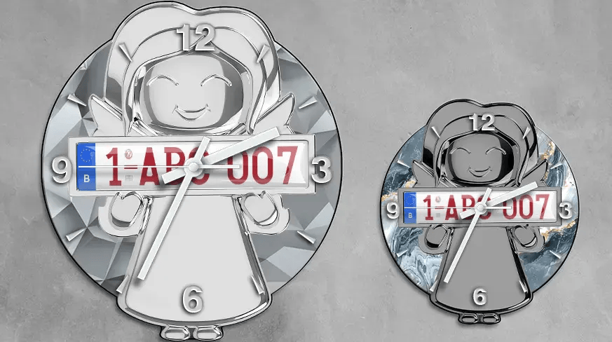 header-angel-wall-clock-license-plate