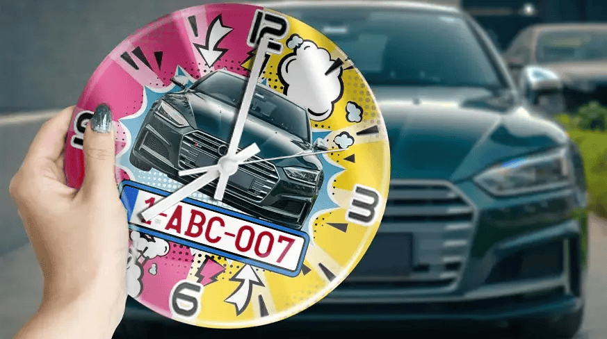 Wall Clock Comic - Car Silhouette